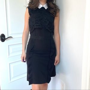 Black Collar Ruffle Dress